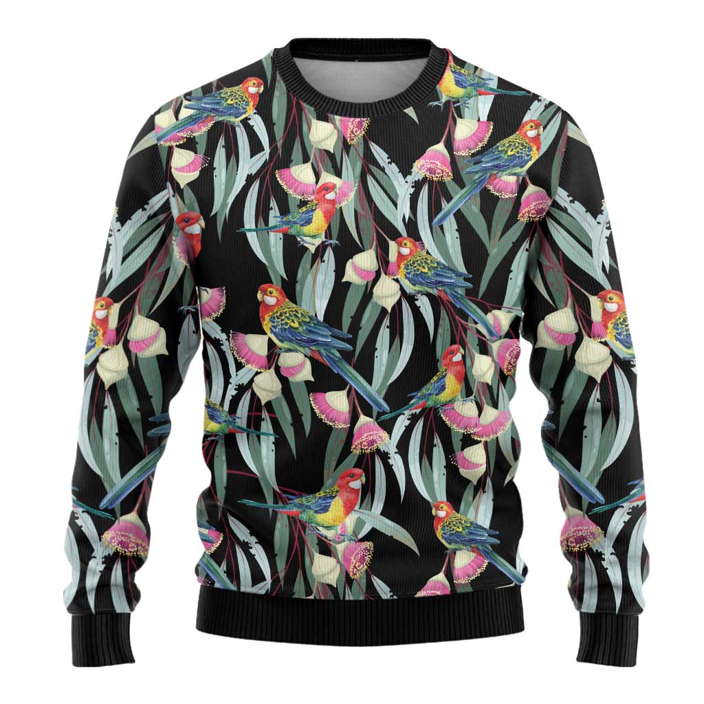 Eastern Rosella Australia Ugly Christmas Sweater Eucalyptus Blossom Seamless Style - Aussie Hoodie