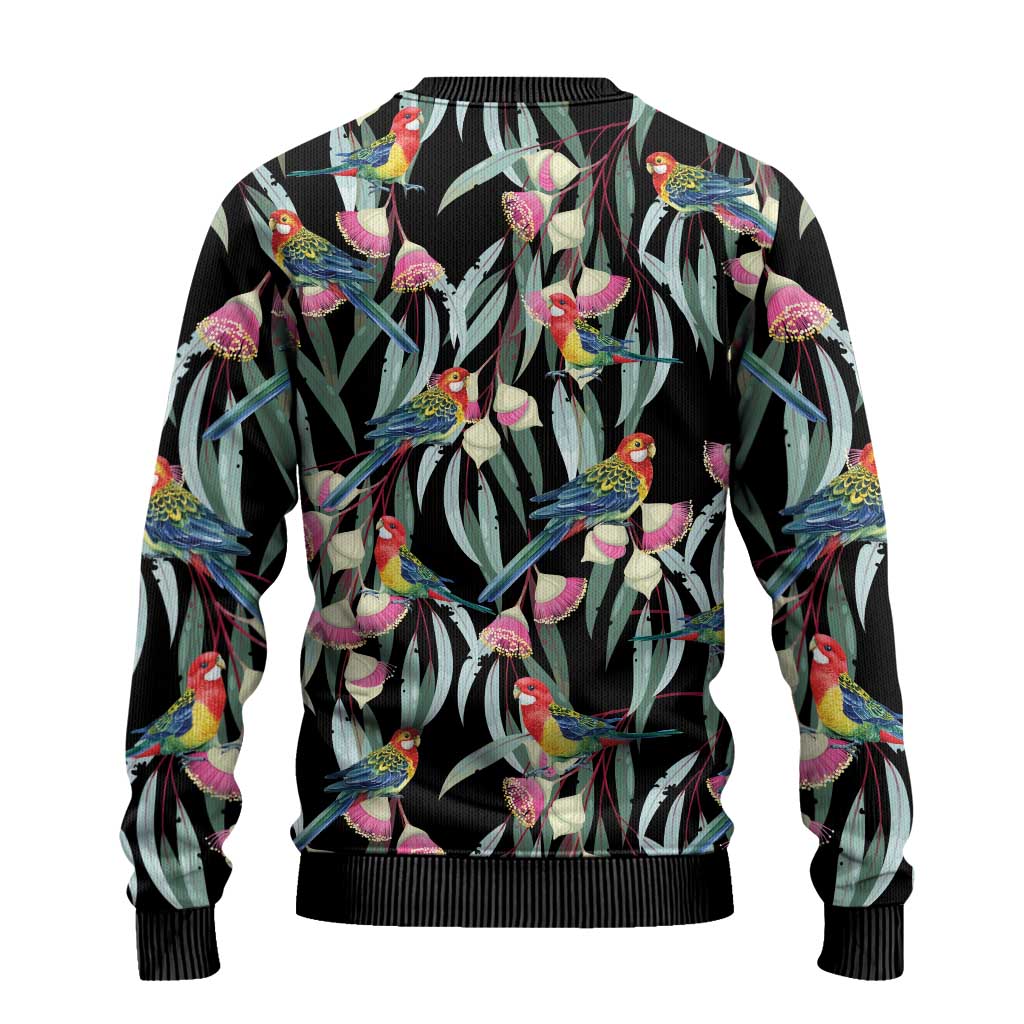 Eastern Rosella Australia Ugly Christmas Sweater Eucalyptus Blossom Seamless Style - Aussie Hoodie