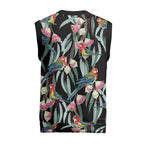 Eastern Rosella Australia Christmas Knitted V-Neck Vest Eucalyptus Blossom Seamless Style - Aussie Hoodie
