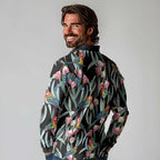 Eastern Rosella Australia Long Sleeve Polo Shirt Eucalyptus Blossom Seamless Style - Aussie Hoodie