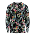 Eastern Rosella Australia Long Sleeve Shirt Eucalyptus Blossom Seamless Style - Aussie Hoodie