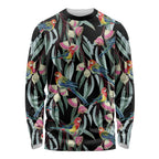 Eastern Rosella Australia Long Sleeve Shirt Eucalyptus Blossom Seamless Style - Aussie Hoodie