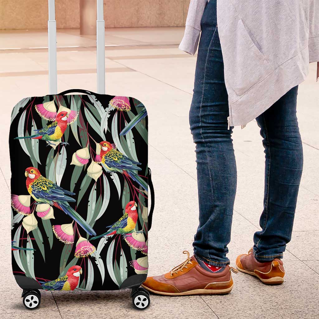 Eastern Rosella Australia Luggage Cover Eucalyptus Blossom Seamless Style - Aussie Hoodie