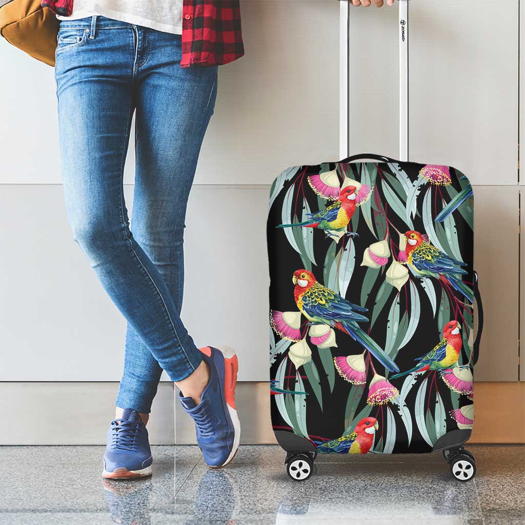 Eastern Rosella Australia Luggage Cover Eucalyptus Blossom Seamless Style - Aussie Hoodie