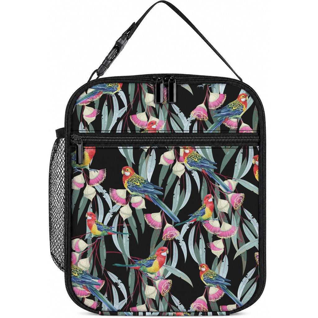 Eastern Rosella Australia Lunch Bag Eucalyptus Blossom Seamless Style
