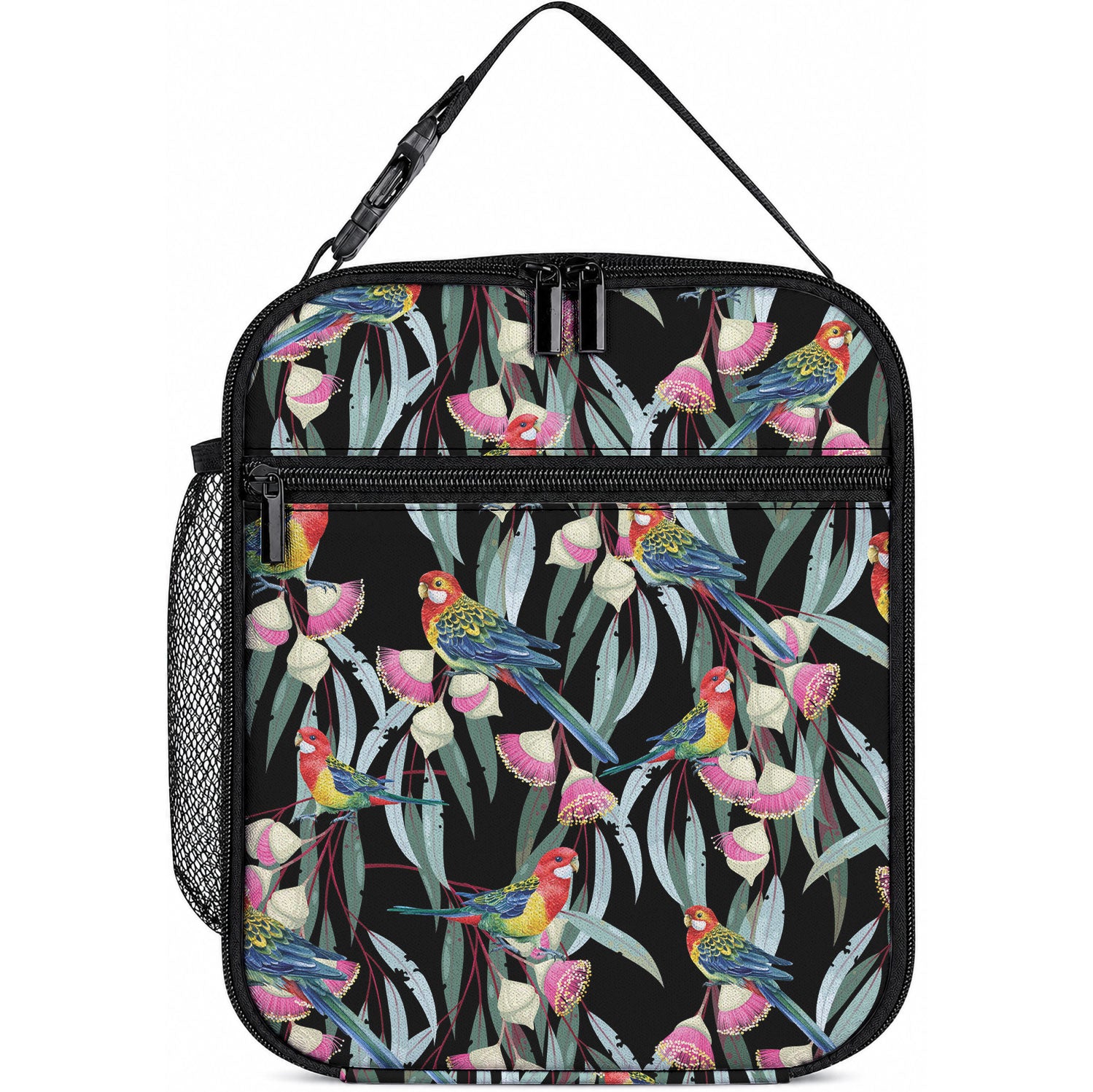 Eastern Rosella Australia Lunch Bag Eucalyptus Blossom Seamless Style