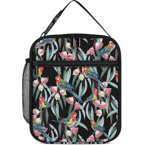 Eastern Rosella Australia Lunch Bag Eucalyptus Blossom Seamless Style