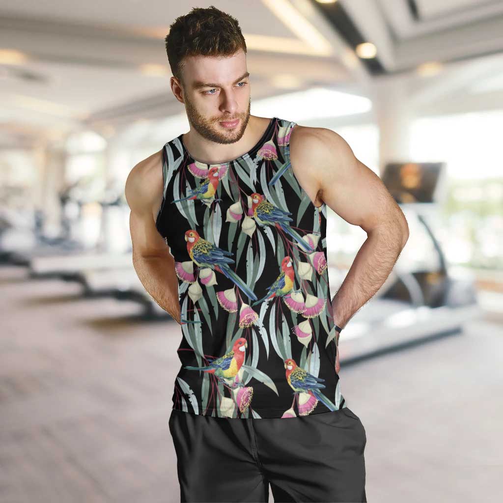 Eastern Rosella Australia Men Tank Top Eucalyptus Blossom Seamless Style - Aussie Hoodie