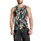 Eastern Rosella Australia Men Tank Top Eucalyptus Blossom Seamless Style - Aussie Hoodie