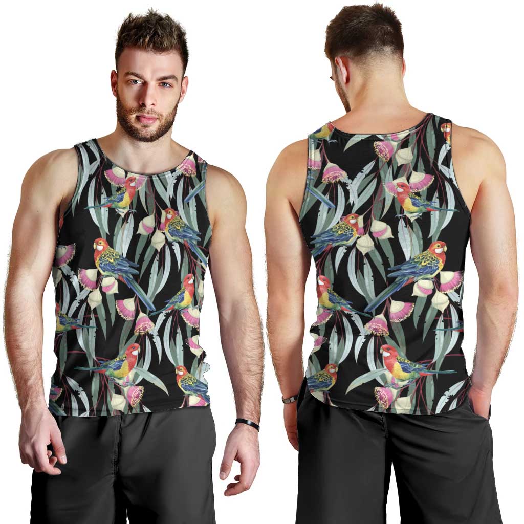 Eastern Rosella Australia Men Tank Top Eucalyptus Blossom Seamless Style - Aussie Hoodie