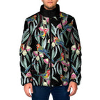 Eastern Rosella Australia Padded Jacket Eucalyptus Blossom Seamless Style - Aussie Hoodie