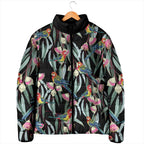 Eastern Rosella Australia Padded Jacket Eucalyptus Blossom Seamless Style - Aussie Hoodie