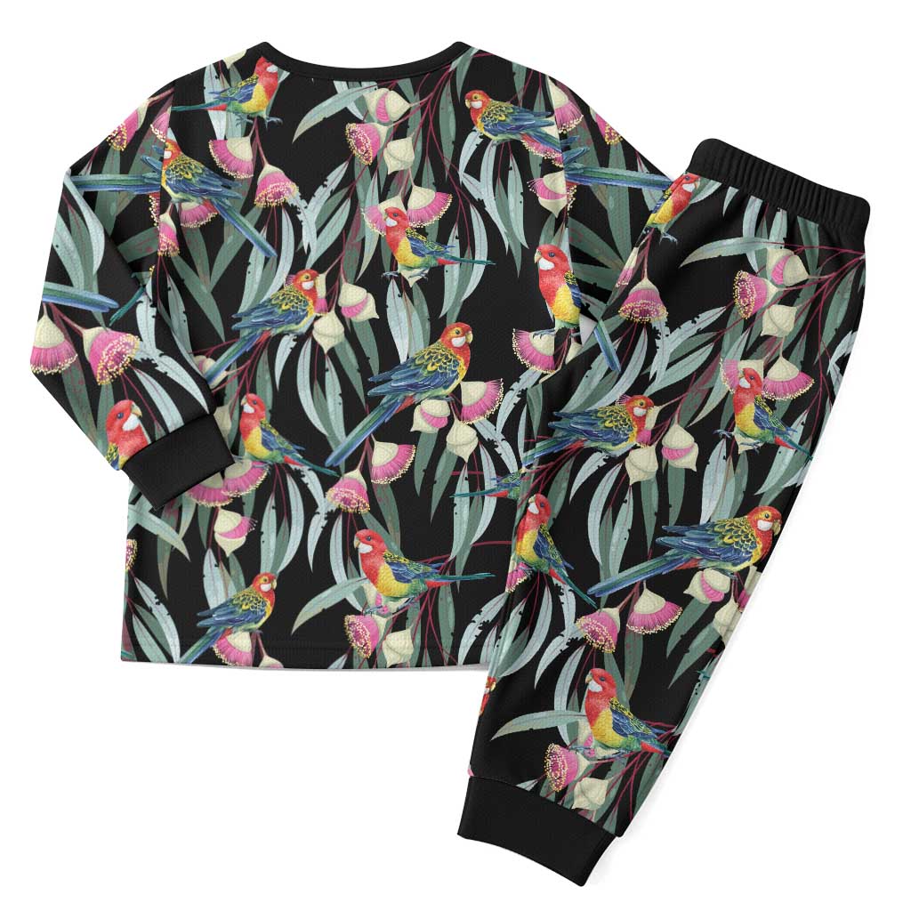Eastern Rosella Australia Christmas Pajama Set Eucalyptus Blossom Seamless Style - Aussie Hoodie