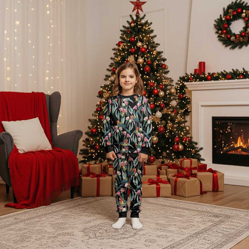 Eastern Rosella Australia Christmas Pajama Set Eucalyptus Blossom Seamless Style - Aussie Hoodie