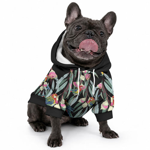 Eastern Rosella Australia Pet Hoodie Eucalyptus Blossom Seamless Style