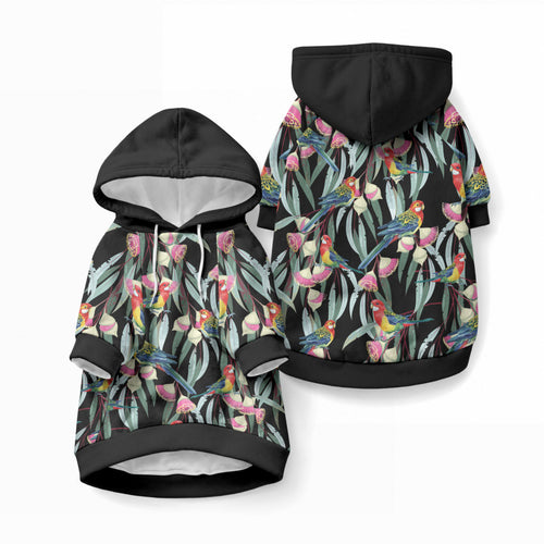 Eastern Rosella Australia Pet Hoodie Eucalyptus Blossom Seamless Style