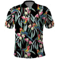 Eastern Rosella Australia Polo Shirt Eucalyptus Blossom Seamless Style - Aussie Hoodie