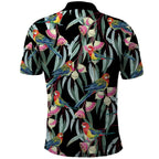 Eastern Rosella Australia Polo Shirt Eucalyptus Blossom Seamless Style - Aussie Hoodie
