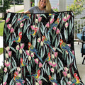 Eastern Rosella Australia Quilt Eucalyptus Blossom Seamless Style - Aussie Hoodie