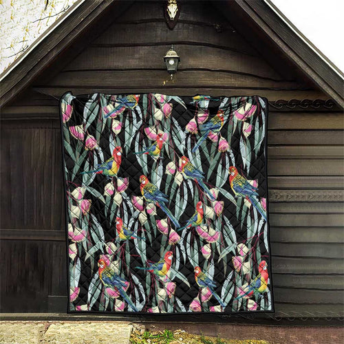 Eastern Rosella Australia Quilt Eucalyptus Blossom Seamless Style - Aussie Hoodie