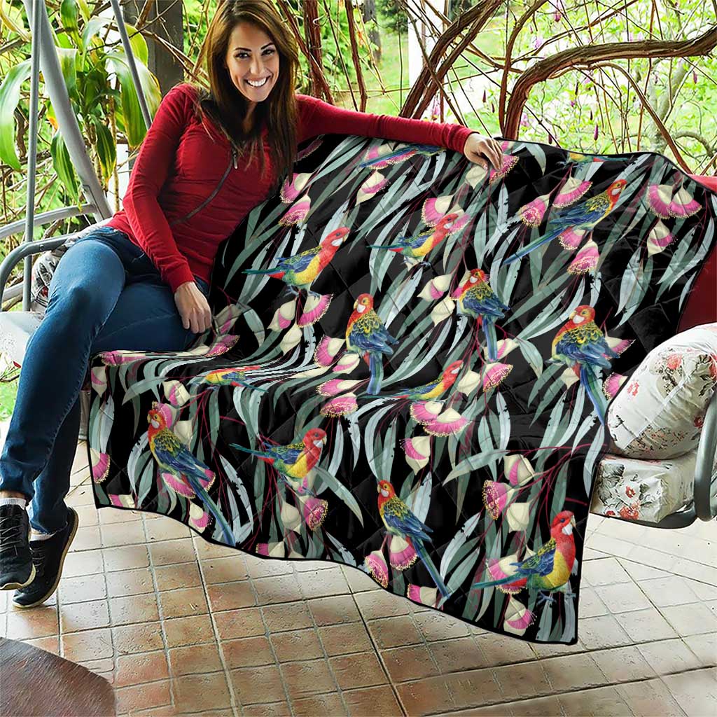 Eastern Rosella Australia Quilt Eucalyptus Blossom Seamless Style - Aussie Hoodie