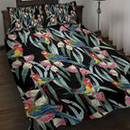Eastern Rosella Australia Quilt Bed Set Eucalyptus Blossom Seamless Style - Aussie Hoodie