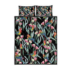 Eastern Rosella Australia Quilt Bed Set Eucalyptus Blossom Seamless Style - Aussie Hoodie