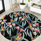 Eastern Rosella Australia Round Carpet Eucalyptus Blossom Seamless Style - Aussie Hoodie