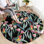 Eastern Rosella Australia Round Carpet Eucalyptus Blossom Seamless Style - Aussie Hoodie
