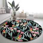 Eastern Rosella Australia Round Carpet Eucalyptus Blossom Seamless Style - Aussie Hoodie