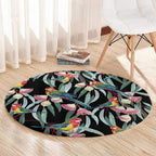 Eastern Rosella Australia Round Carpet Eucalyptus Blossom Seamless Style - Aussie Hoodie