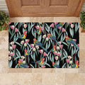Eastern Rosella Australia Rubber Doormat Eucalyptus Blossom Seamless Style - Aussie Hoodie