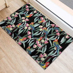 Eastern Rosella Australia Rubber Doormat Eucalyptus Blossom Seamless Style - Aussie Hoodie