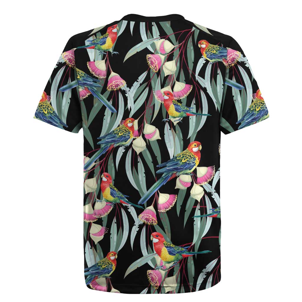 Eastern Rosella Australia Rugby Jersey Eucalyptus Blossom Seamless Style - Aussie Hoodie