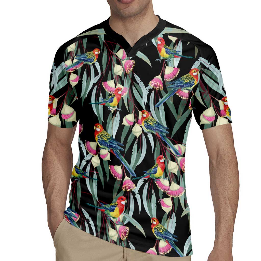 Eastern Rosella Australia Rugby Jersey Eucalyptus Blossom Seamless Style - Aussie Hoodie