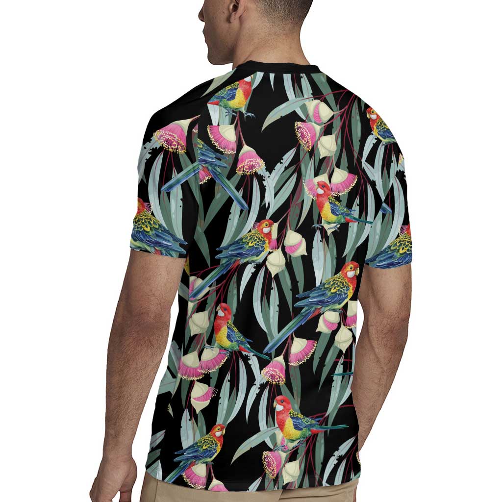 Eastern Rosella Australia Rugby Jersey Eucalyptus Blossom Seamless Style - Aussie Hoodie