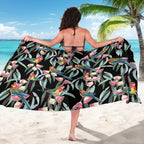 Eastern Rosella Australia Sarong Eucalyptus Blossom Seamless Style - Aussie Hoodie