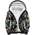 Eastern Rosella Australia Sherpa Hoodie Eucalyptus Blossom Seamless Style - Aussie Hoodie