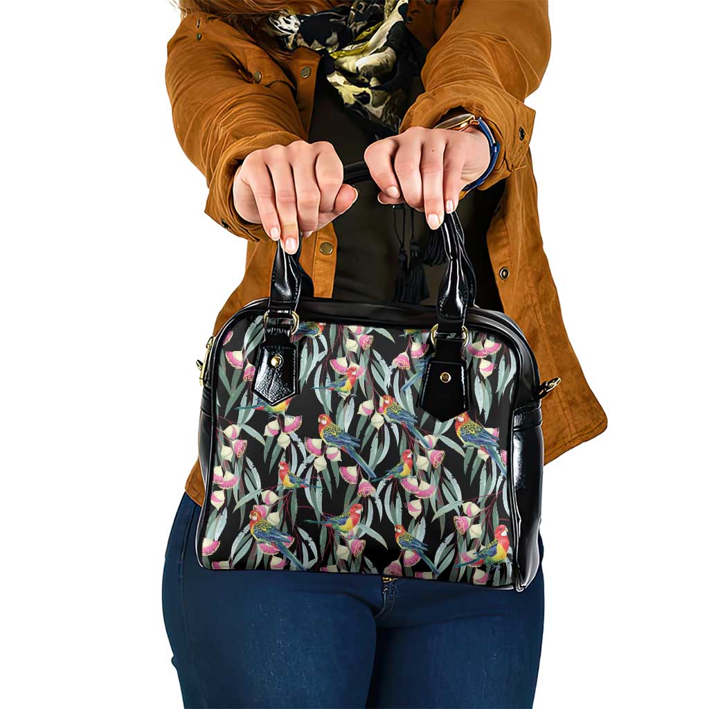 Eastern Rosella Australia Shoulder Handbag Eucalyptus Blossom Seamless Style - Aussie Hoodie