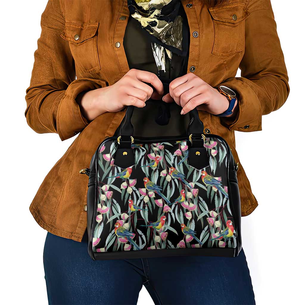 Eastern Rosella Australia Shoulder Handbag Eucalyptus Blossom Seamless Style - Aussie Hoodie