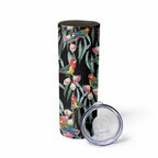 Eastern Rosella Australia Skinny Tumbler Eucalyptus Blossom Seamless Style - Aussie Hoodie
