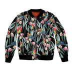 Eastern Rosella Australia Sleeve Zip Bomber Jacket Eucalyptus Blossom Seamless Style - Aussie Hoodie