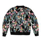 Eastern Rosella Australia Sleeve Zip Bomber Jacket Eucalyptus Blossom Seamless Style - Aussie Hoodie