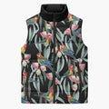 Eastern Rosella Australia Sleeveless Puffer Jacket Eucalyptus Blossom Seamless Style - Aussie Hoodie