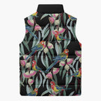 Eastern Rosella Australia Sleeveless Puffer Jacket Eucalyptus Blossom Seamless Style - Aussie Hoodie