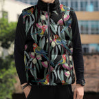 Eastern Rosella Australia Sleeveless Puffer Jacket Eucalyptus Blossom Seamless Style - Aussie Hoodie