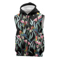 Eastern Rosella Australia Sleeveless Zip Hoodie Eucalyptus Blossom Seamless Style LT14