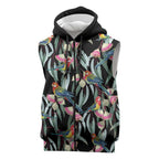 Eastern Rosella Australia Sleeveless Zip Hoodie Eucalyptus Blossom Seamless Style LT14