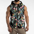 Eastern Rosella Australia Sleeveless Zip Hoodie Eucalyptus Blossom Seamless Style LT14