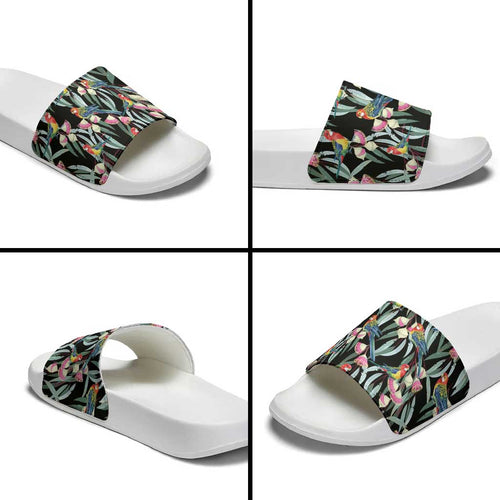 Eastern Rosella Australia Slide Sandals Eucalyptus Blossom Seamless Style - Aussie Hoodie